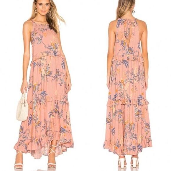 Free People Anita Desert Rose Tiered Tie Back Maxi Dress Women's Size XS - Picture 2 of 11